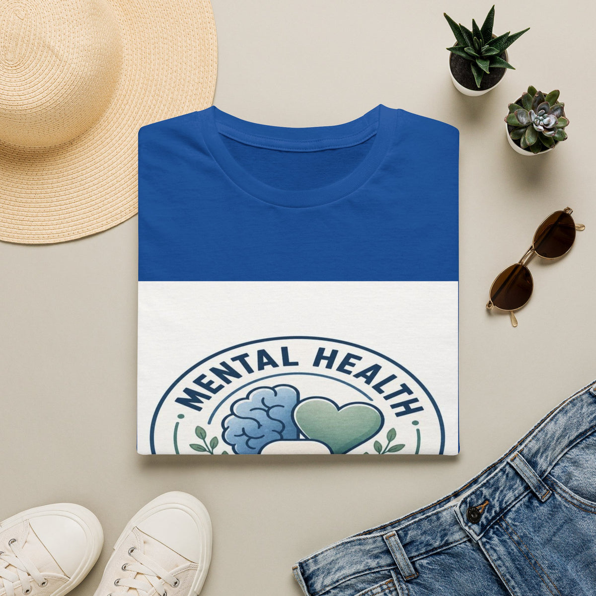 Badge-Style Graphic Featuring Mental Health Professional Title With Iconography- Graphic Tees