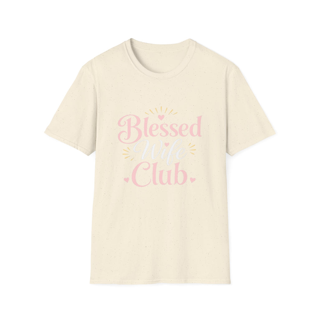 Blessed Wife Club T-Shirt — Pastel Pink 'Blessed' Graphic Tee