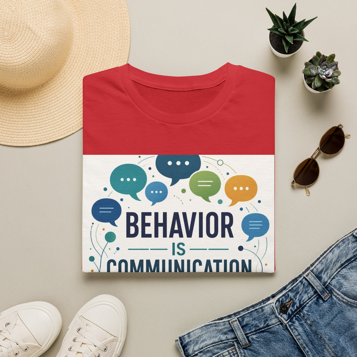 T Shirt Design Featuring Bold Phrase Surrounded By Colorful Speech Bubbles