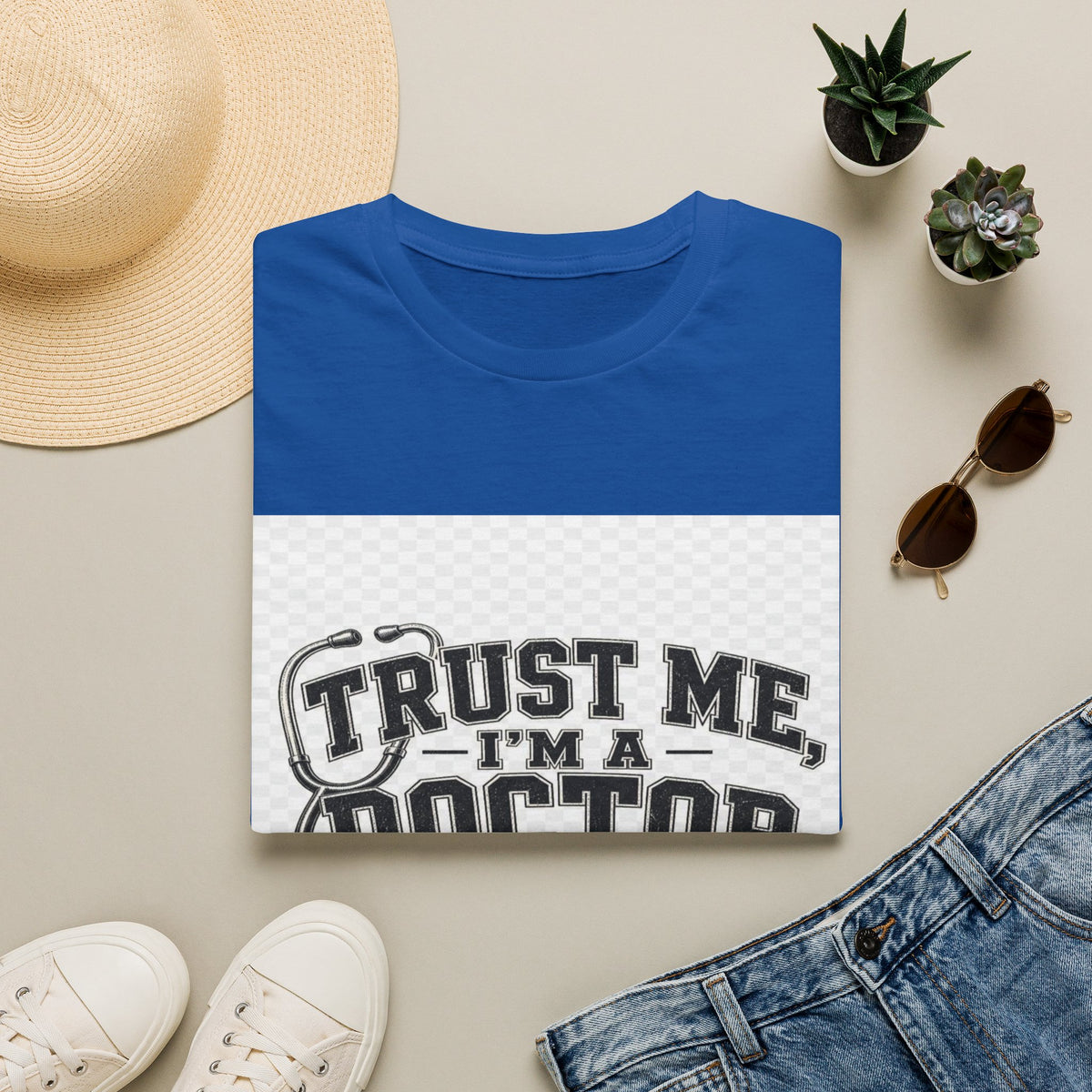 Vintage Varsity Typography Design Featuring Trust Me I'm A Doctor- Graphic Tees