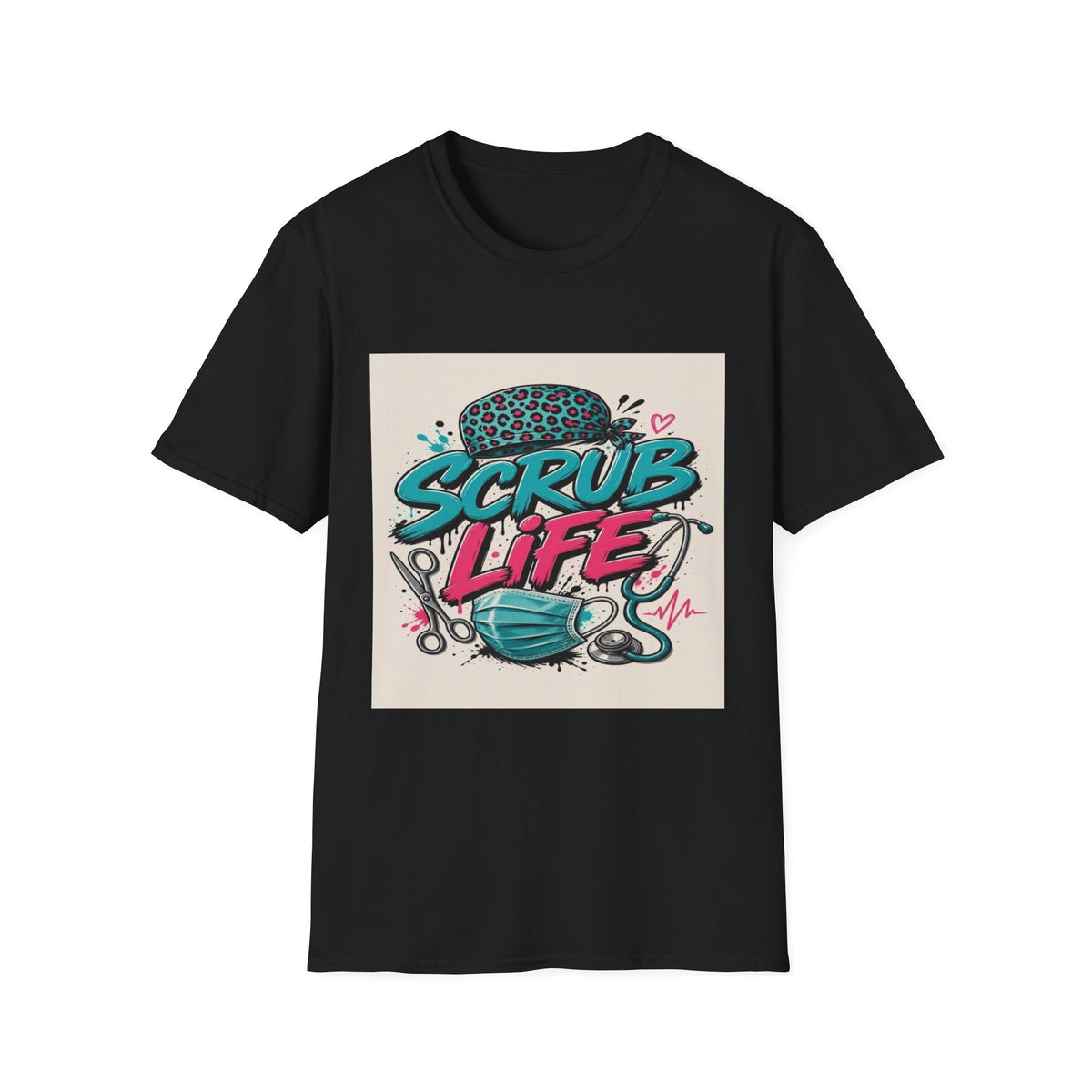 Scrub Life T-Shirt Design Featuring Bold Streetwear Typography- Graphic Tees