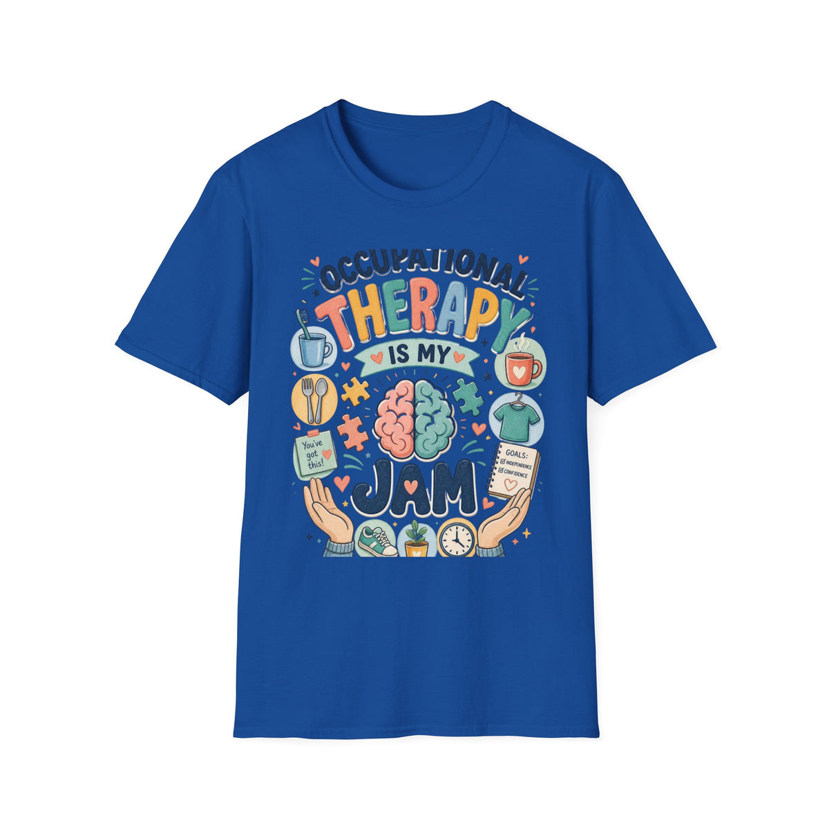 Playful T Shirt Design Celebrating Occupational Therapy Vibrantly Illustrated