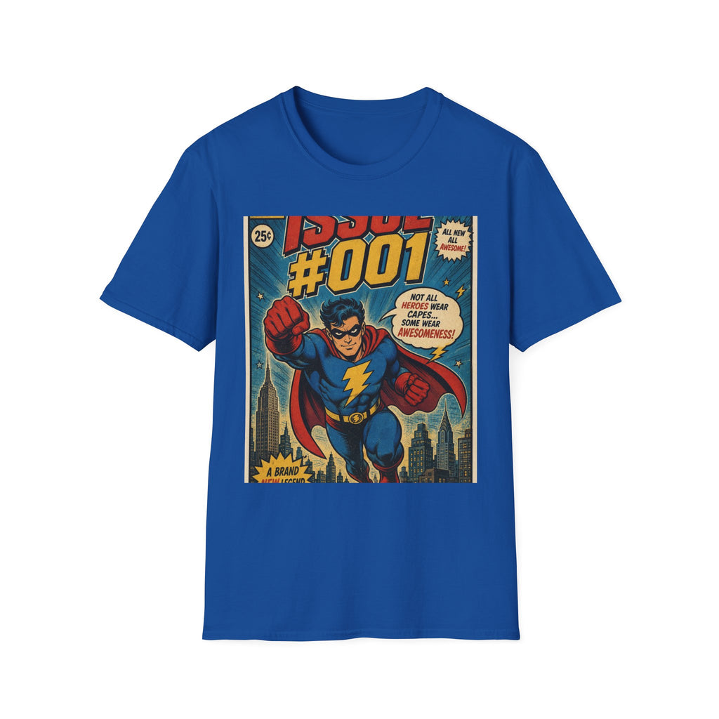 Vintage Comic Book T Shirt Design Featuring Original Superhero