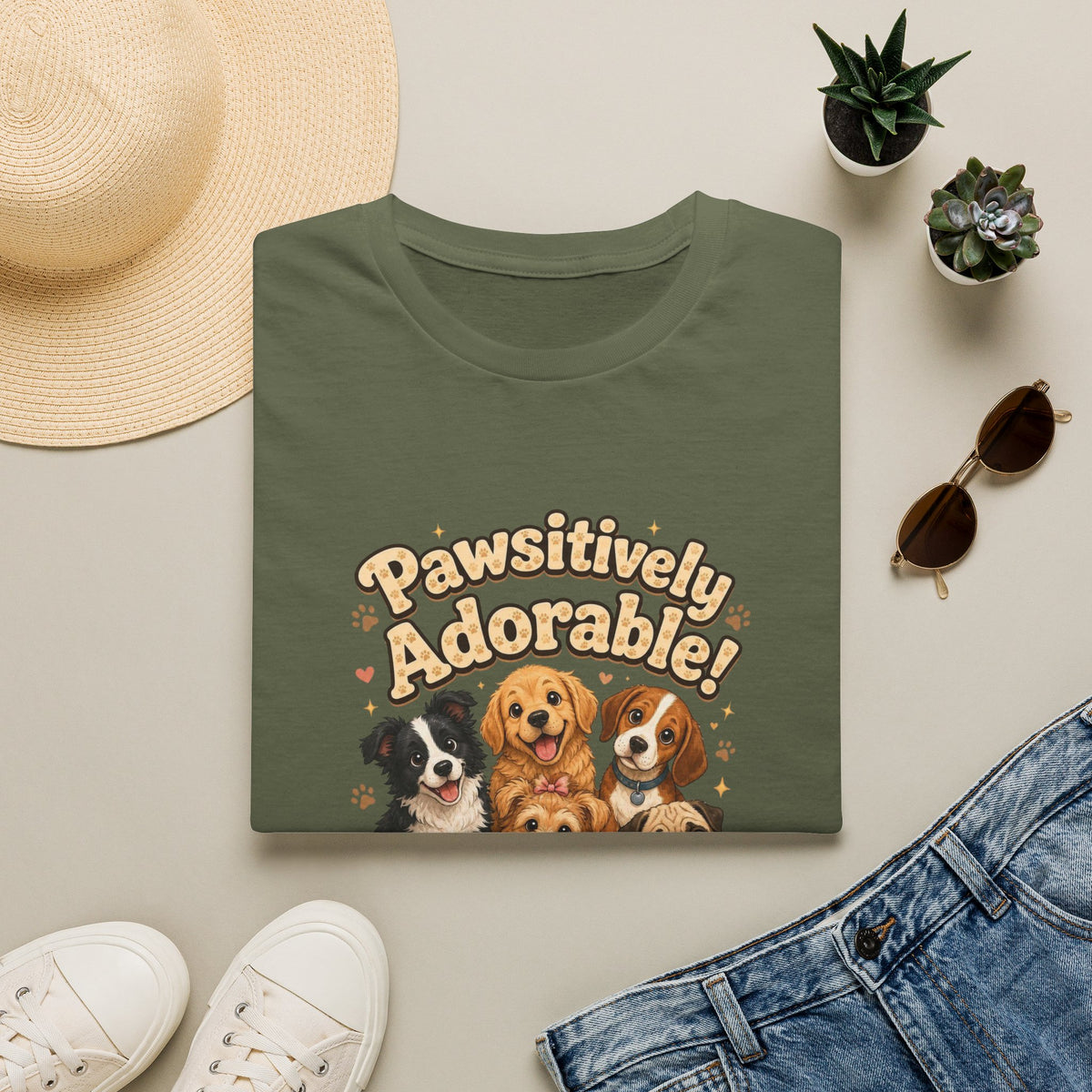 Pawsitively Adorable! Dog Lover T-Shirt — Cute Puppies Graphic Tee