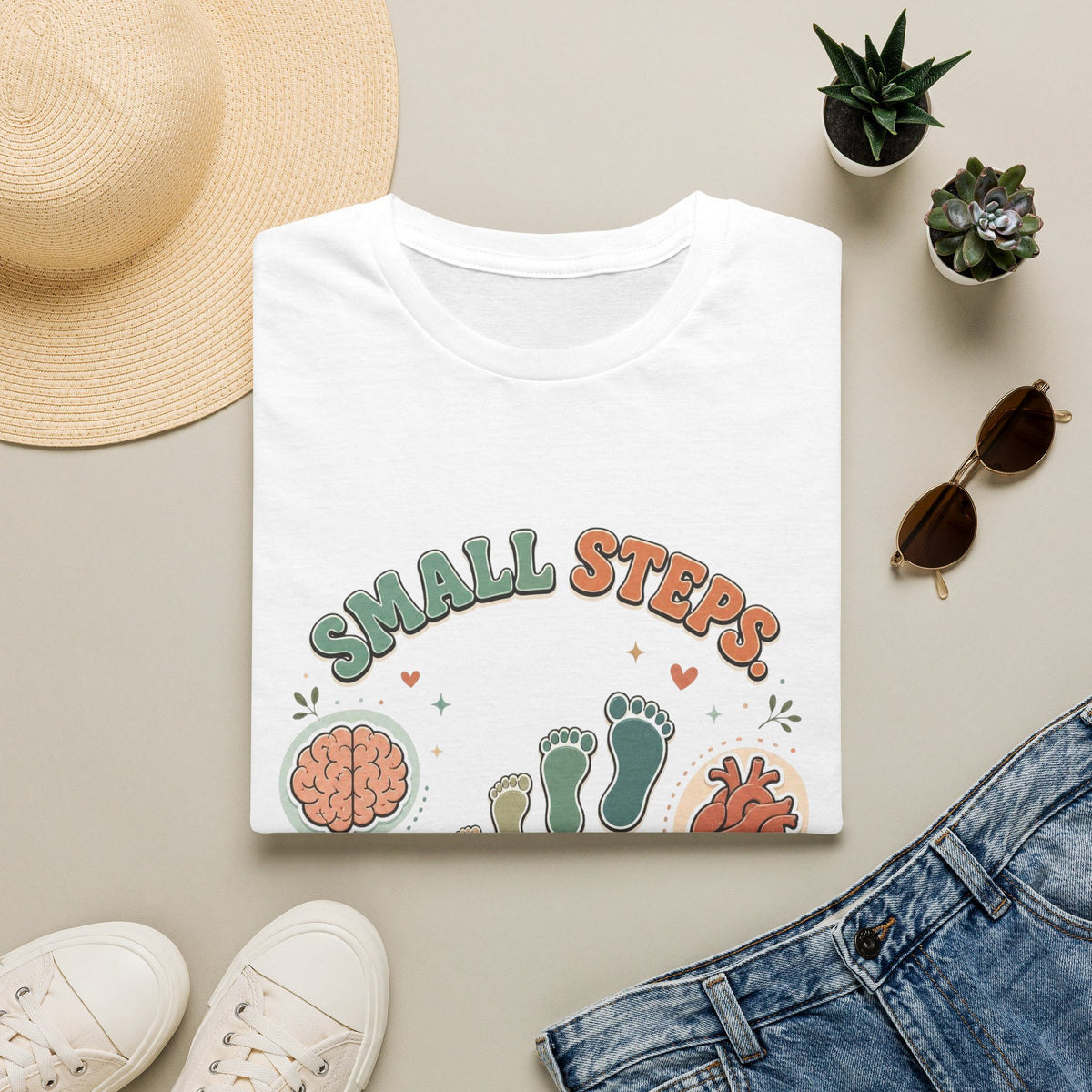 Typography Design Showcasing Small Steps Leading To Growth