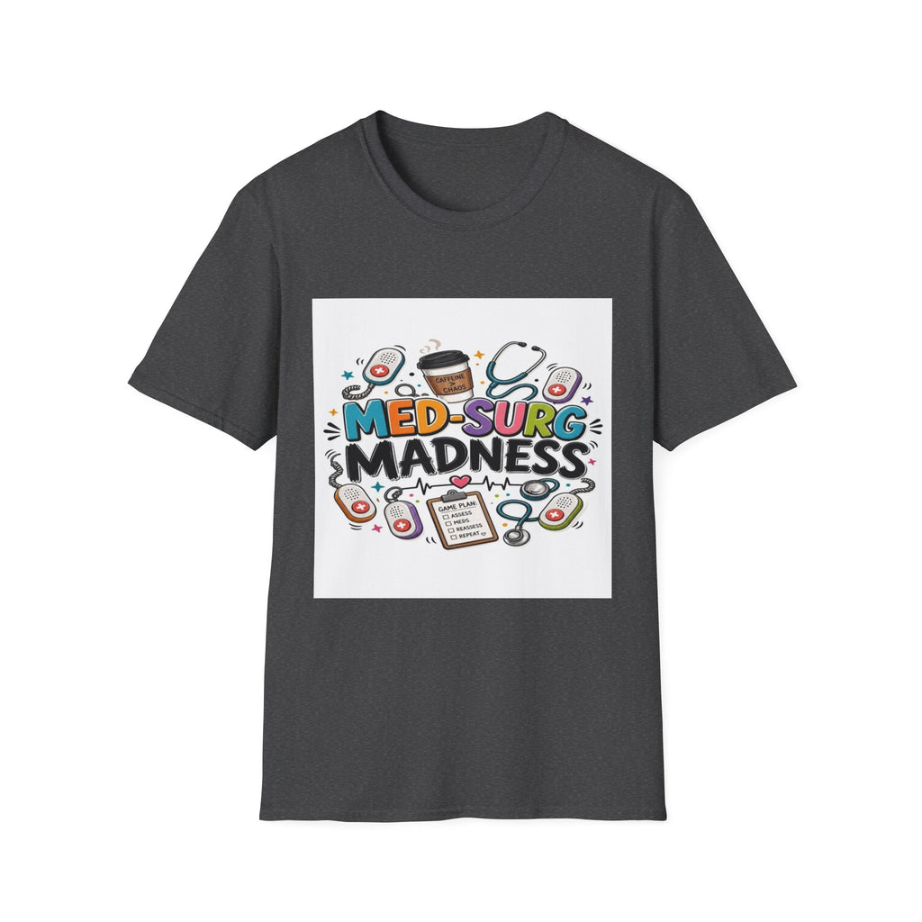 Vibrant T-Shirt Design Featuring MED-SURG MADNESS Phrase (1)- Graphic Tees