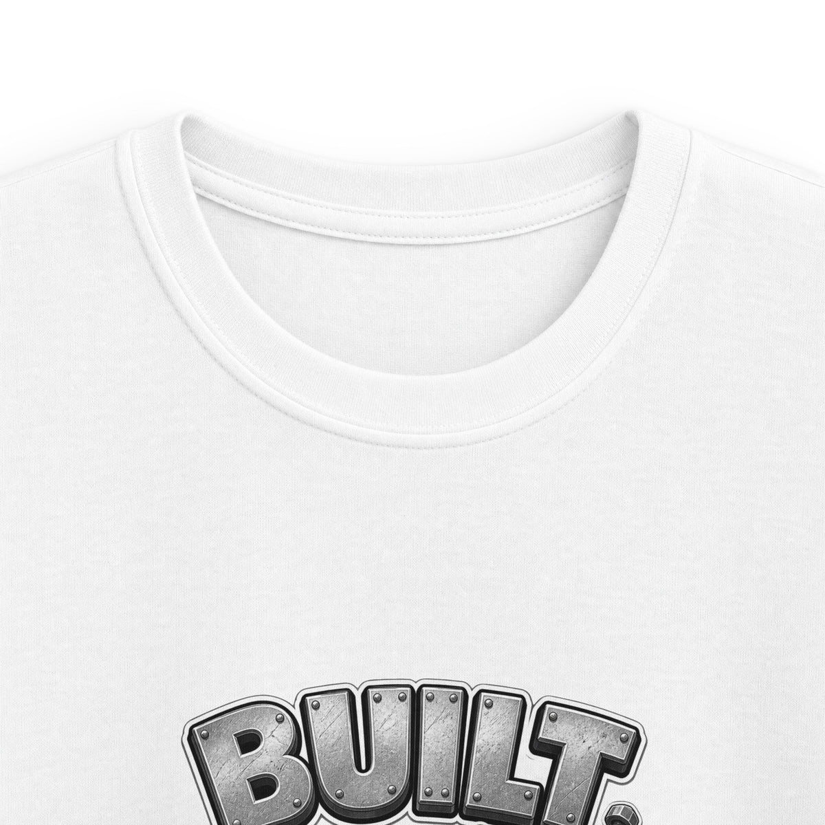 Kids Tee — "Built to Play" Construction Trucks Graphic