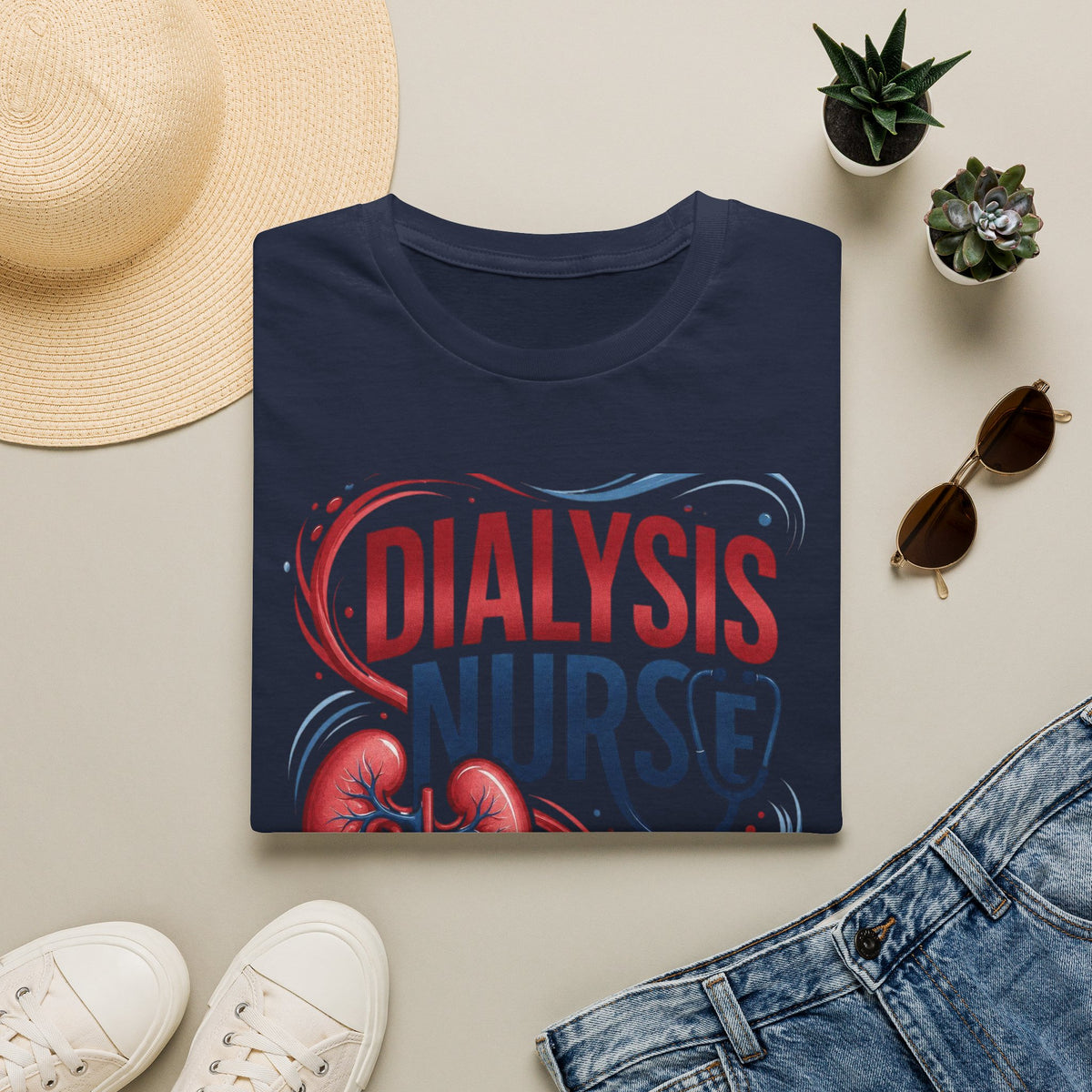 Creative T Shirt Design Celebrating Dialysis Nurses With Flowing Elements (1)