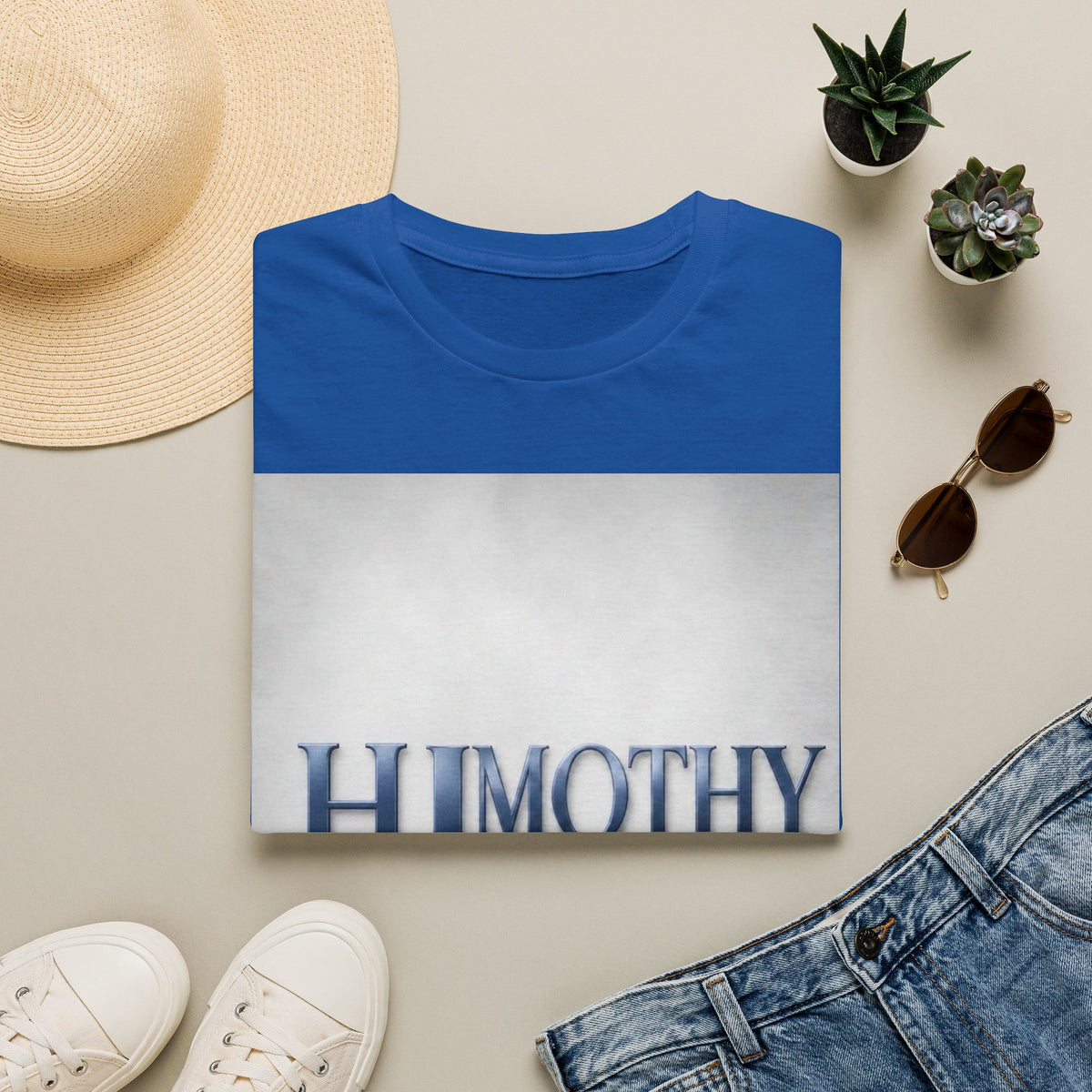 Timothy Name Graphic T-Shirt — 'HIMOTHY' Vintage Lettering Tee