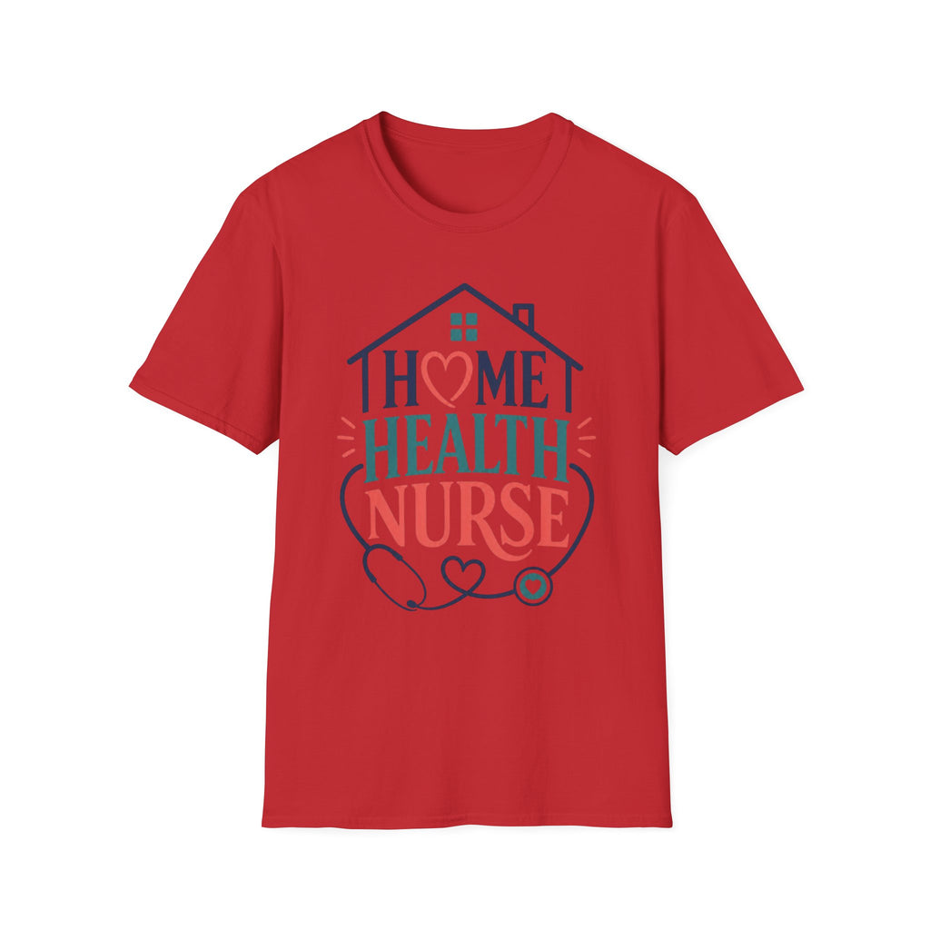 Home Health Nurse T Shirt Design With Heart And Stethoscope