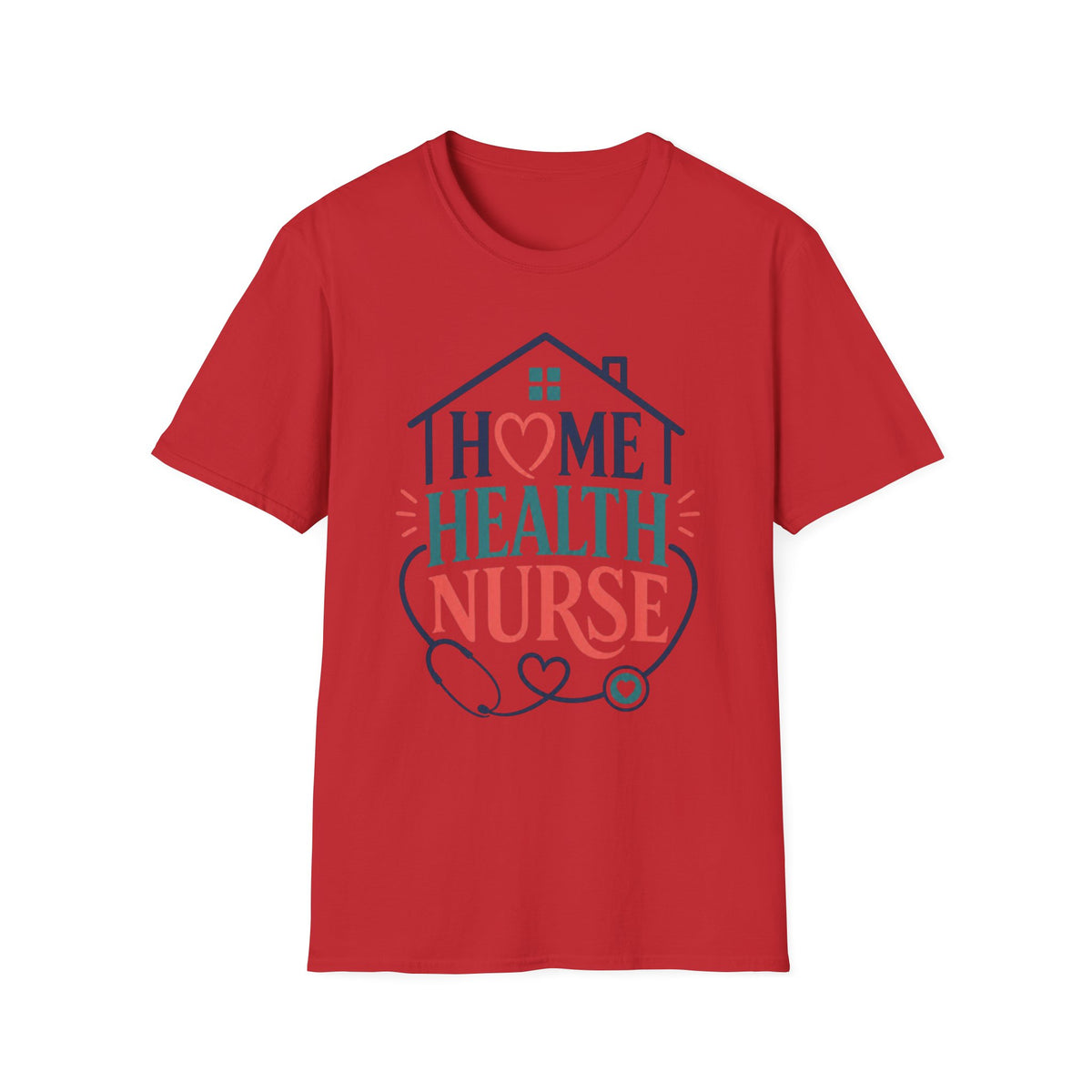 Home Health Nurse T Shirt Design With Heart And Stethoscope