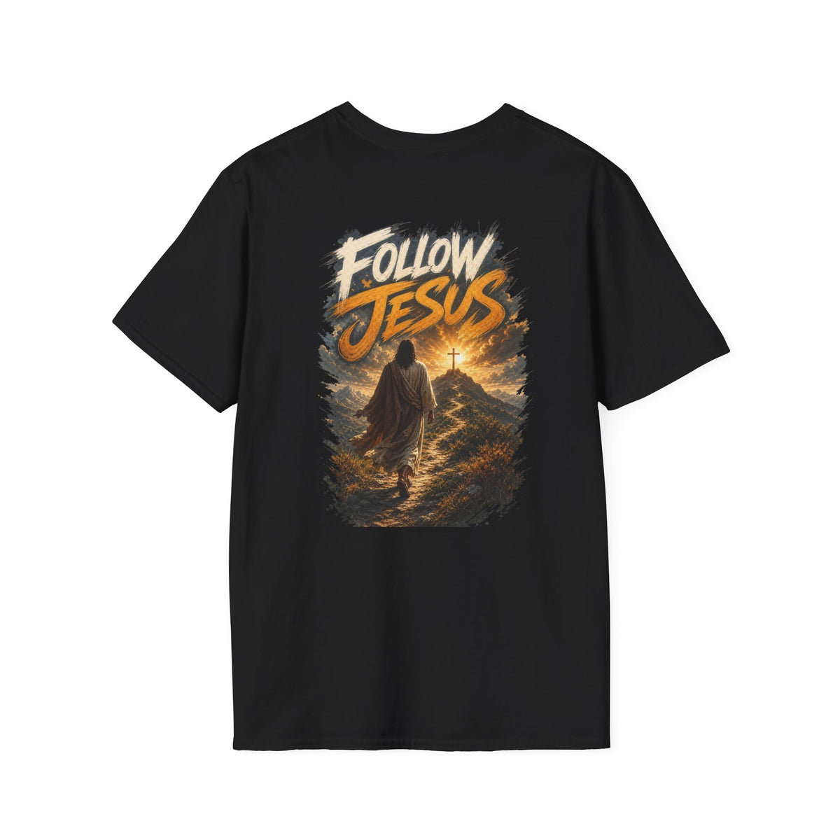 Christian Cross T-Shirt — Rustic Crown of Thorns Design