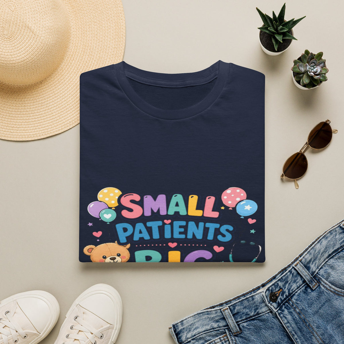 Vibrant T-Shirt Design Celebrating Pediatric Care With Balloons- Graphic Tees