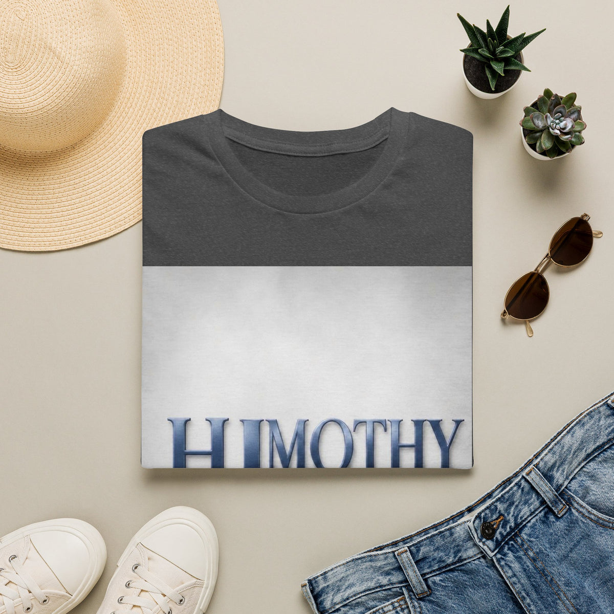 Timothy Name Graphic T-Shirt — 'HIMOTHY' Vintage Lettering Tee