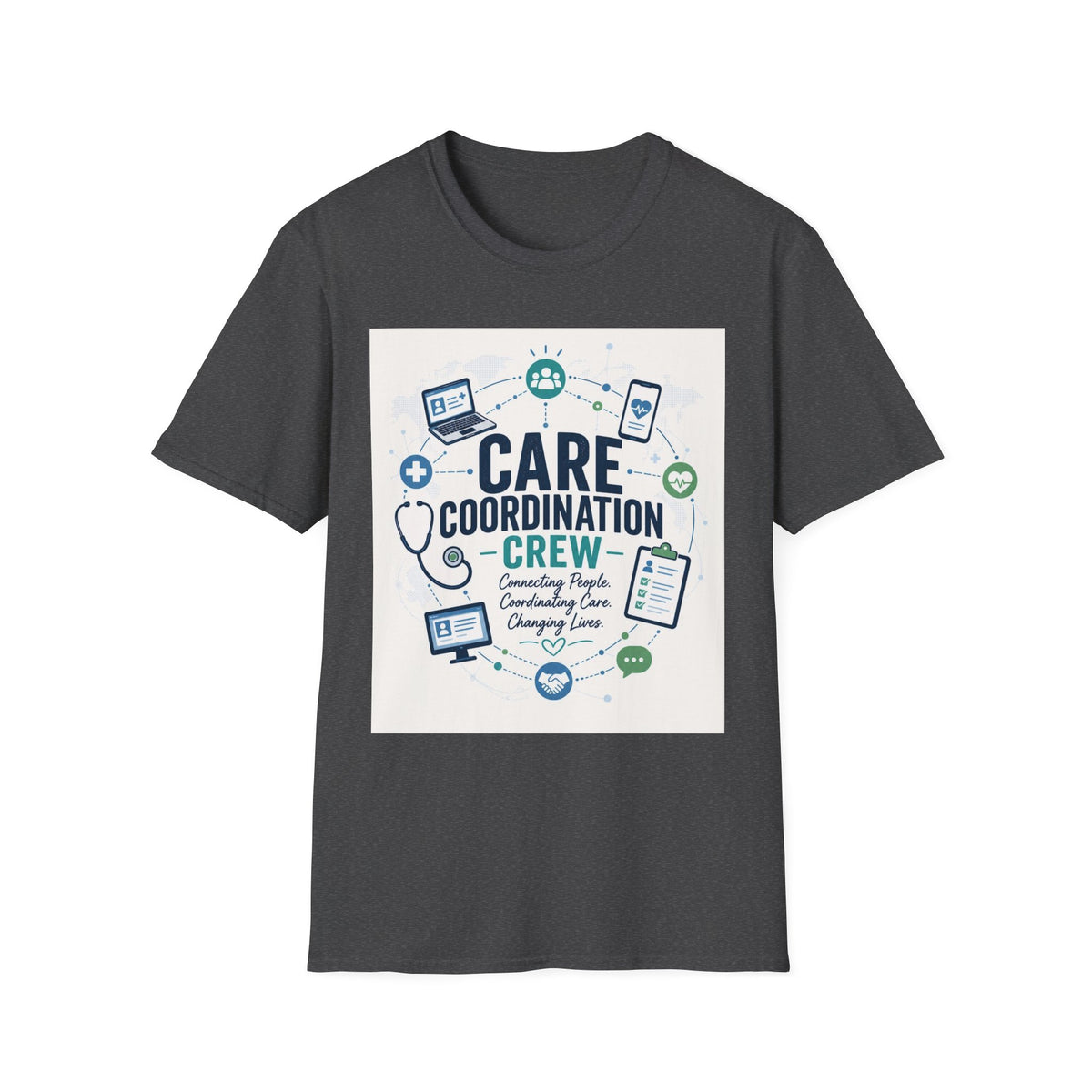 T Shirt Graphic Featuring Modern Aesthetic Care Coordination Crew