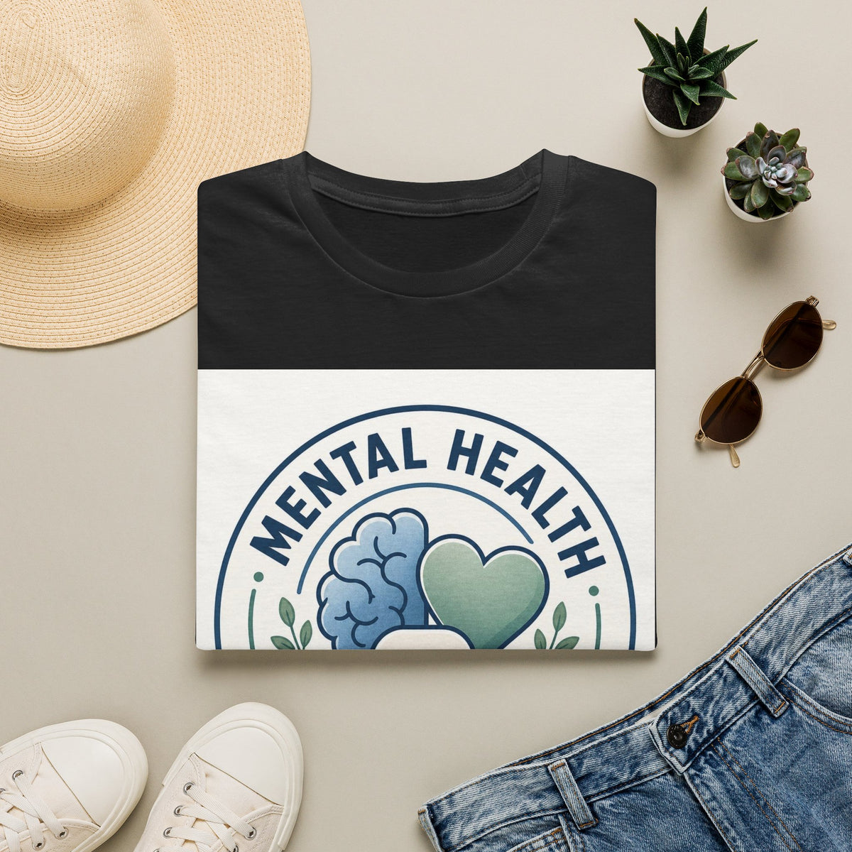 Badge Style Graphic Featuring Mental Health Professional Title With Iconography