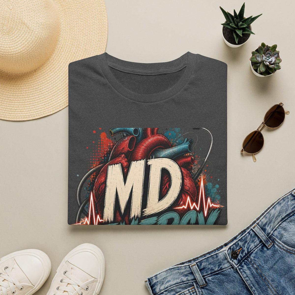 Bold MD Energy Graphic With Anatomical Heart Design