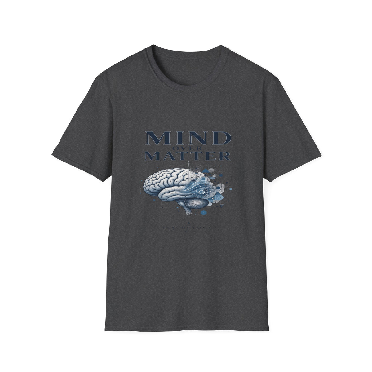 Intricate Brain Illustration With Geometric Patterns And Bold Typography- Graphic Tees