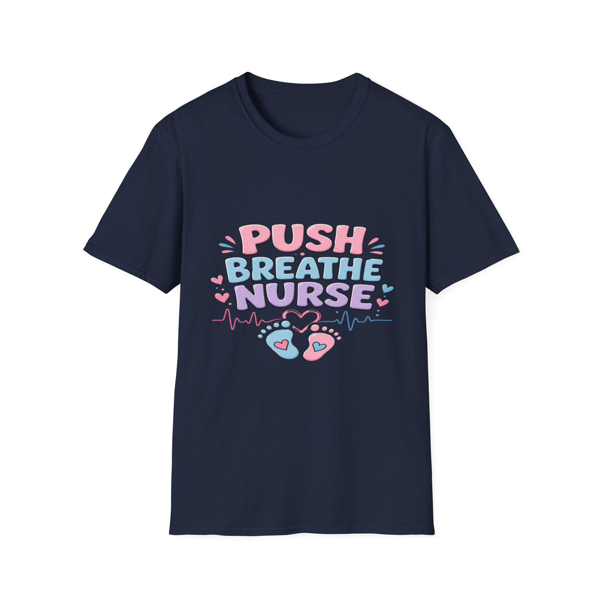 Playful Typography Design With Baby Footprints And Heart- Graphic Tees