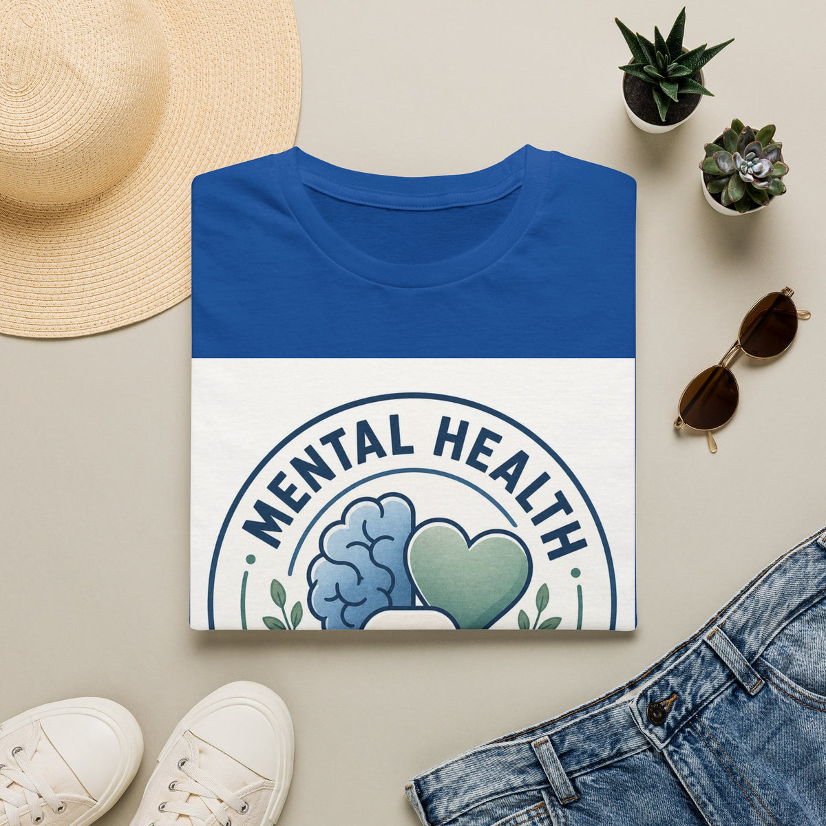 Badge Style Graphic Featuring Mental Health Professional Title With Iconography
