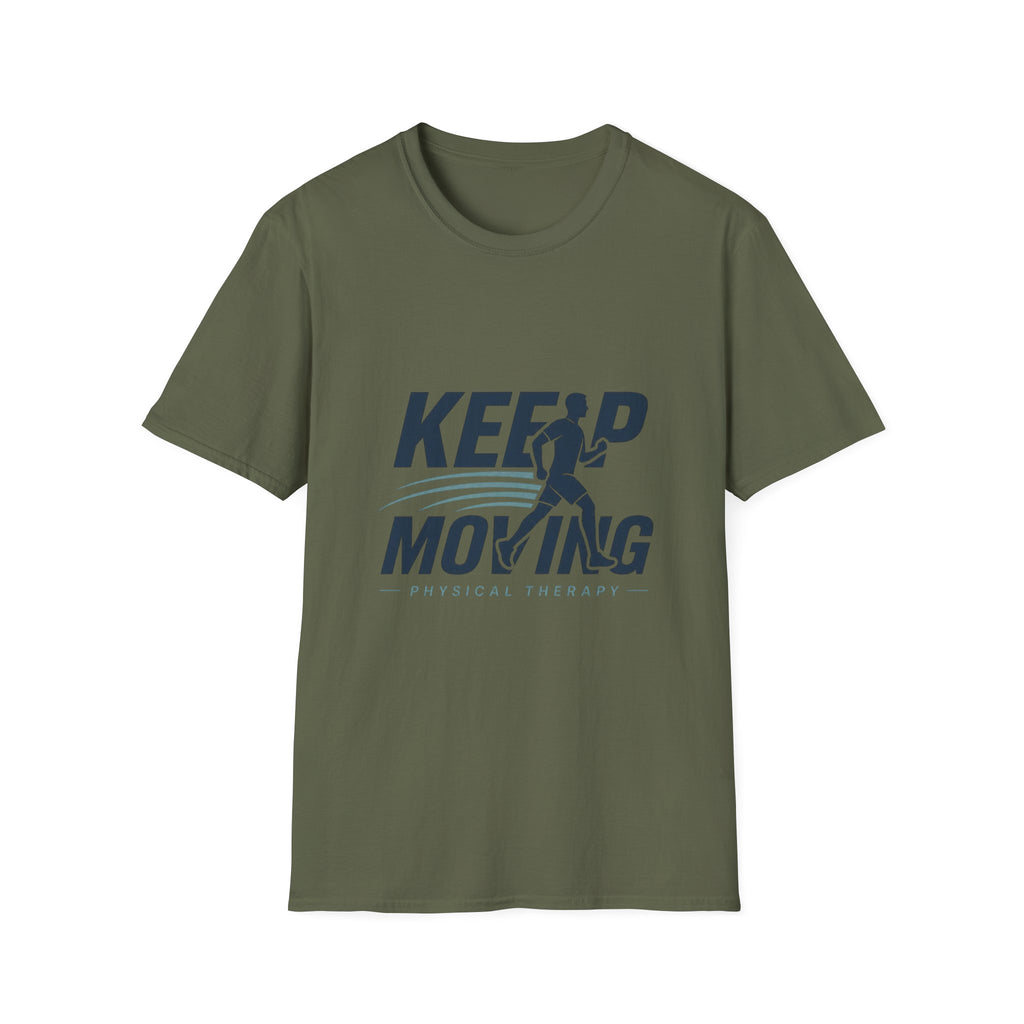 Minimalist T Shirt Design Featuring Keep Moving Statement