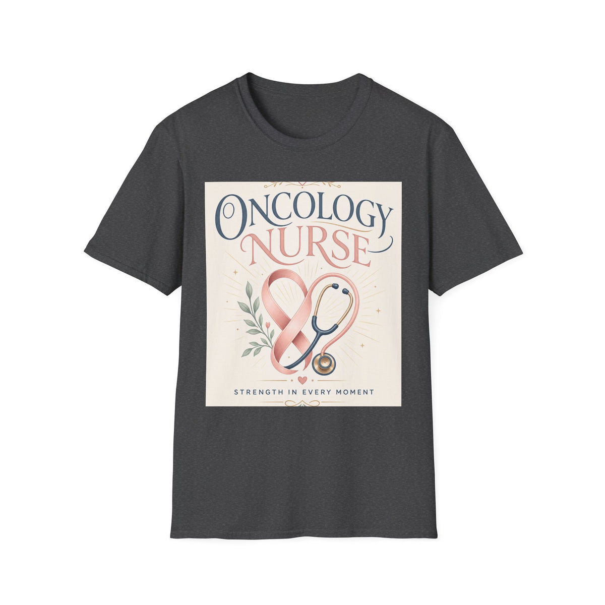 Elegant T Shirt Design With Oncology Nurse Text And Symbolism