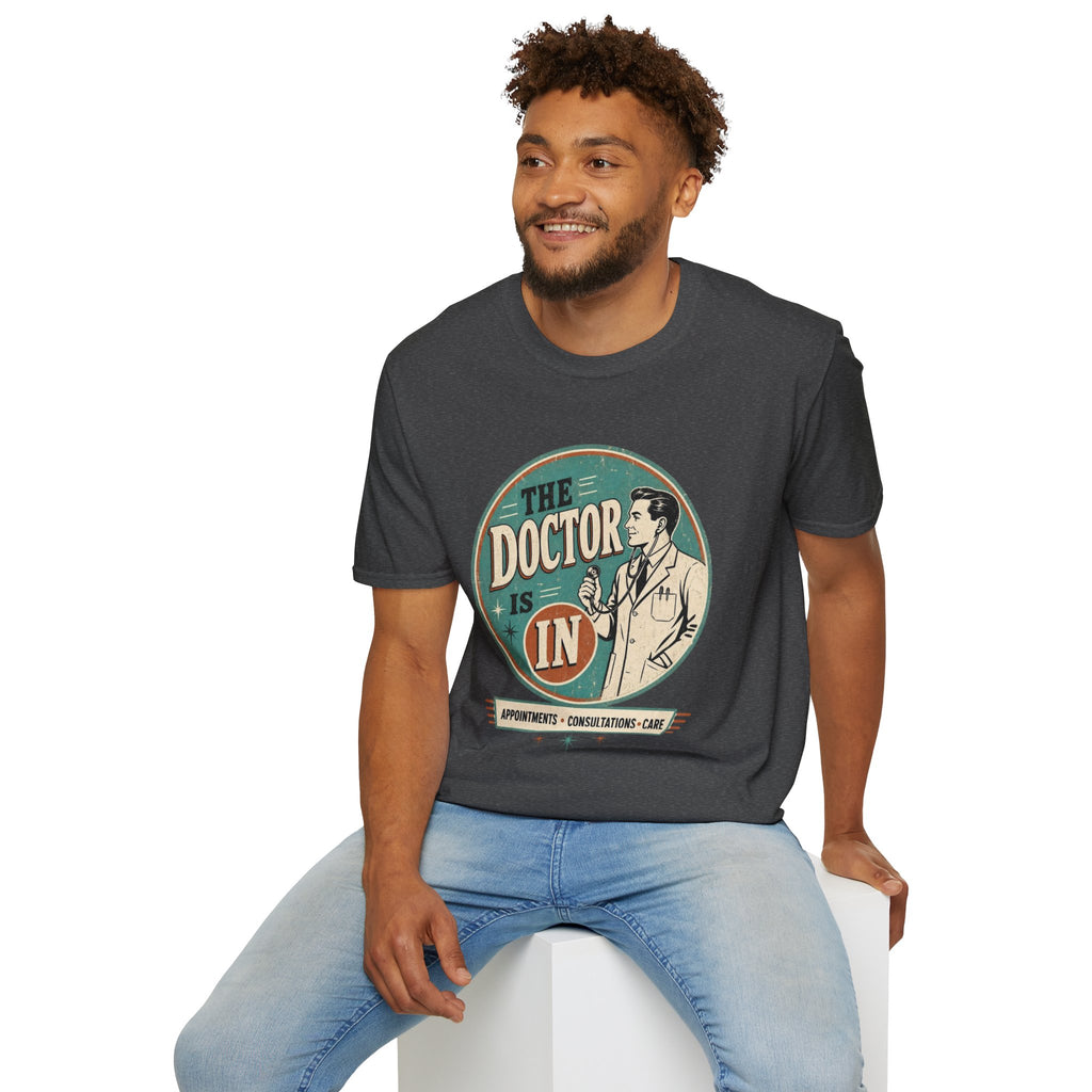 The Doctor Is In Retro Graphic T-Shirt — Vintage Medical Humor Tee