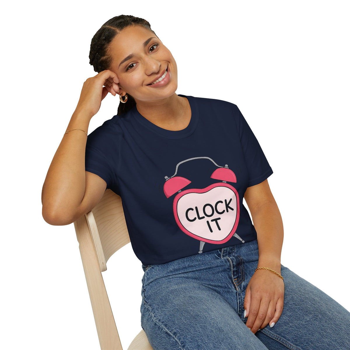 Clock It Alarm-Heart Graphic T-Shirt