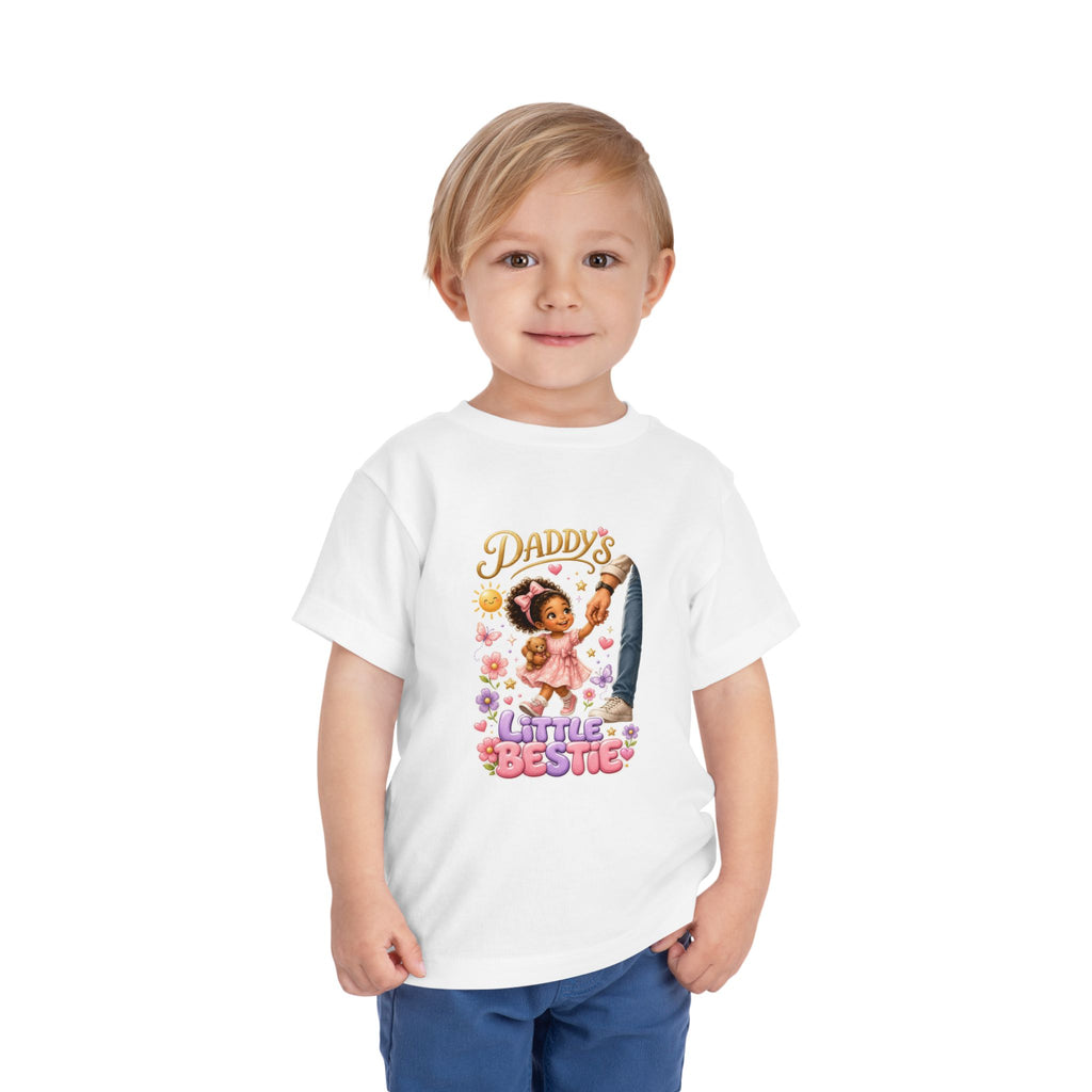 Toddler Tee — "Daddy's Little Bestie" Floral Cute Girl Graphic
