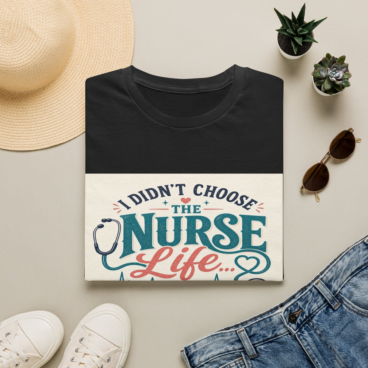 Trendy T-shirt Design Showcasing Playful Nurse Life Typography (1)- Graphic Tees