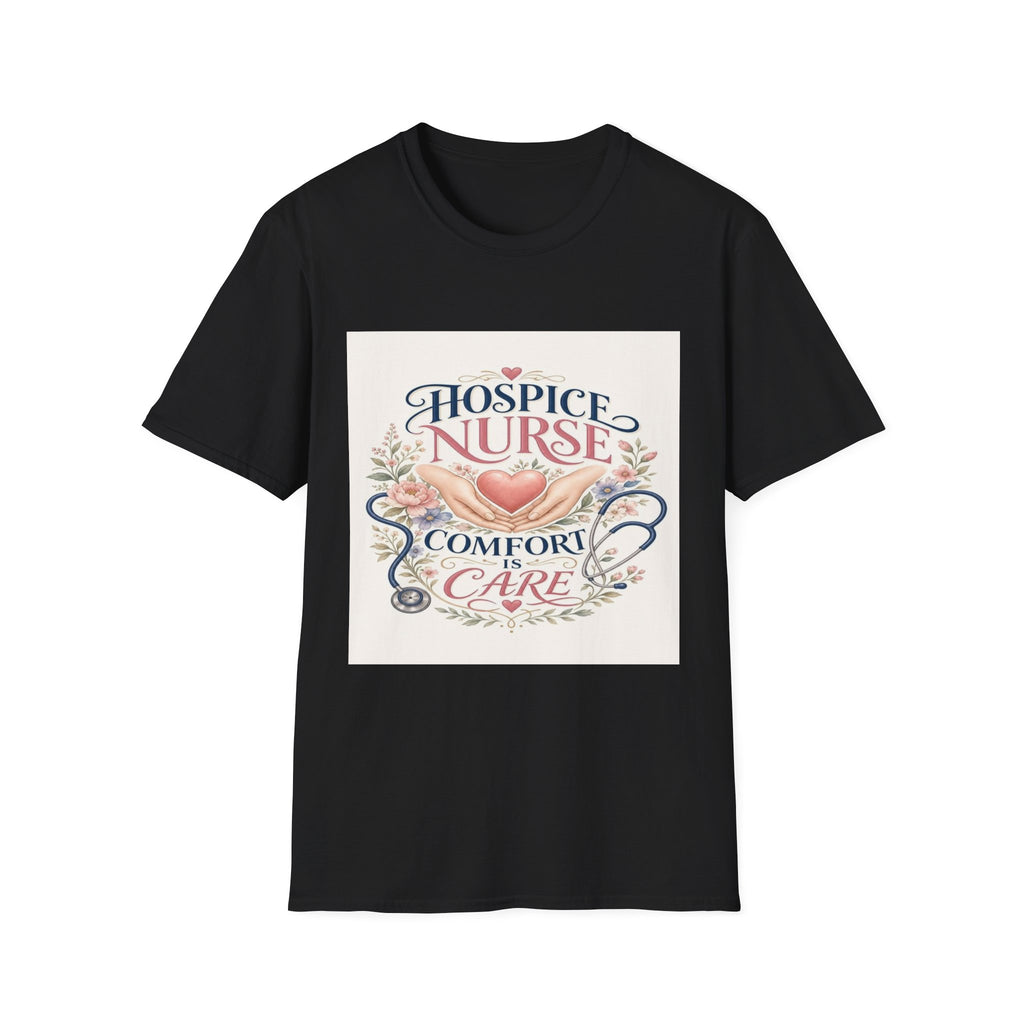 Elegant T-Shirt Design Celebrating Hospice Nurses With Compassionate Imagery- Graphic Tees