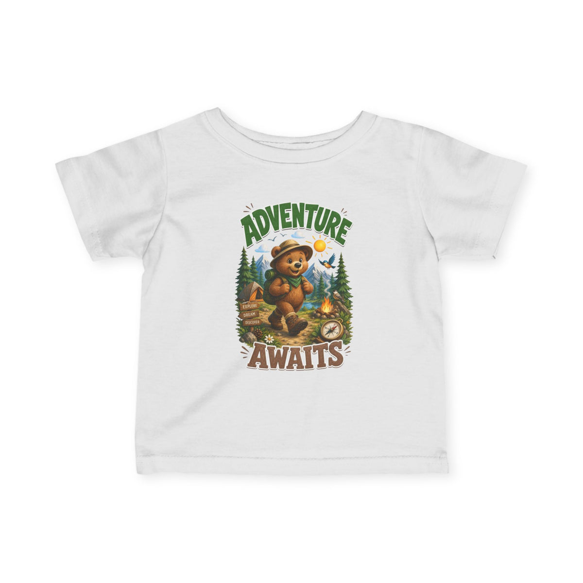Infant Tee - Adventure Awaits Bear Graphic