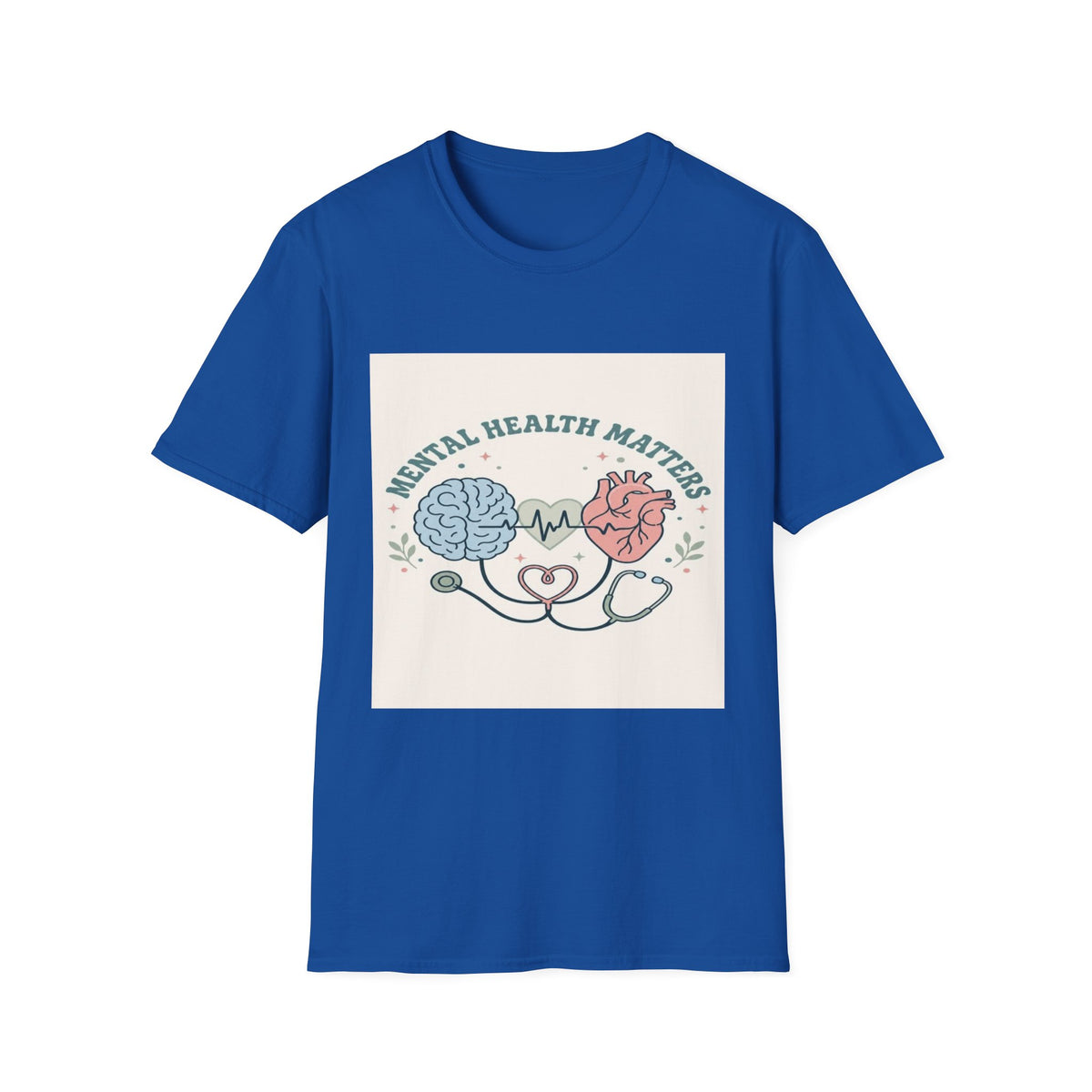 Stylized Brain And Heart Design For Mental Health Awareness- Graphic Tees