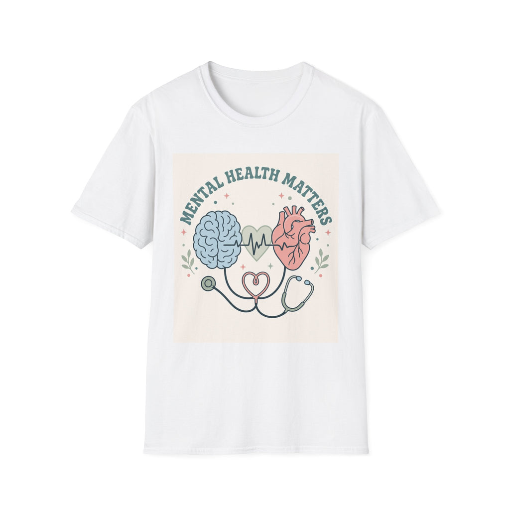 Stylized Brain And Heart Design For Mental Health Awareness
