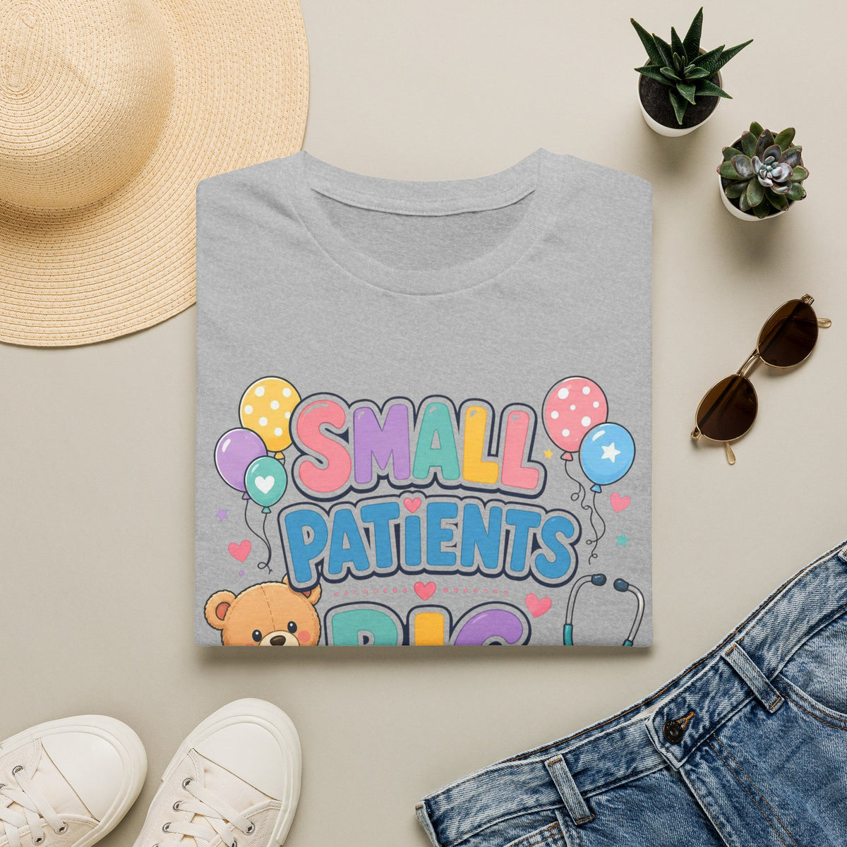 Vibrant T Shirt Design Celebrating Pediatric Care With Balloons
