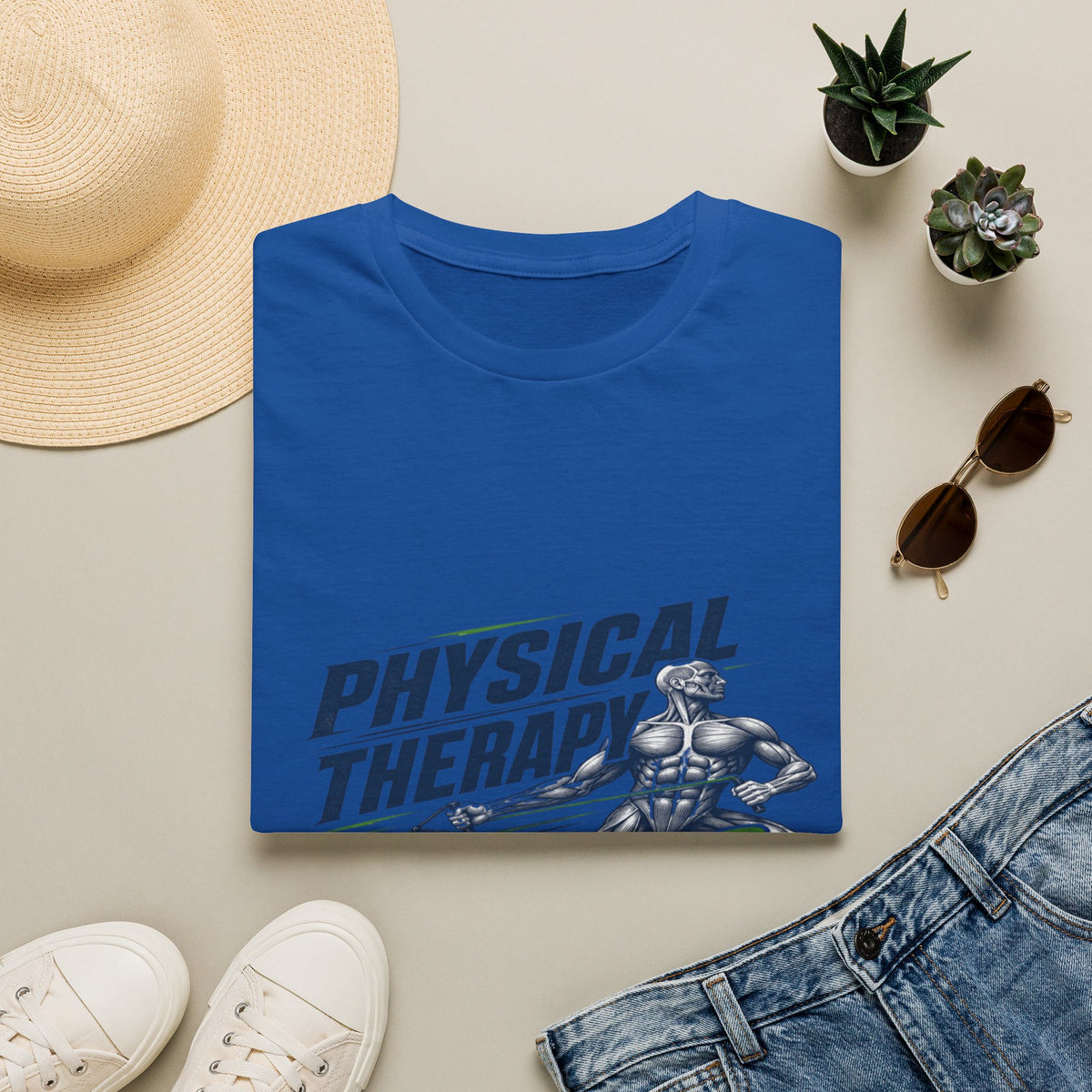 Bold Typography Design With Muscular Figure and Dynamic Lines- Graphic Tees