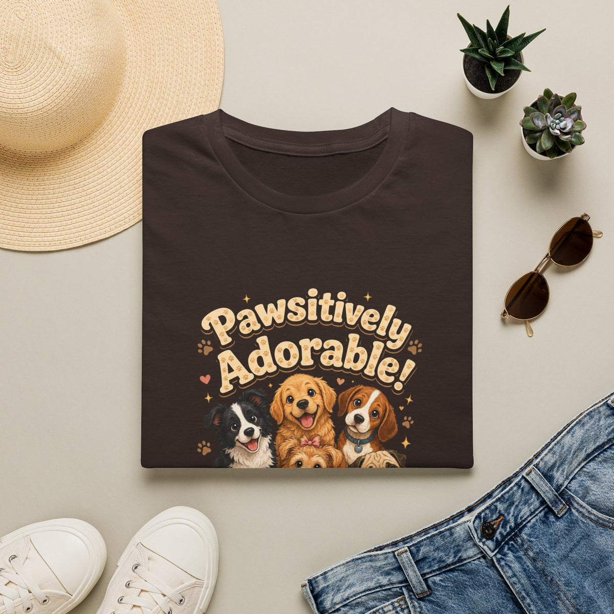 Pawsitively Adorable! Dog Lover T-Shirt — Cute Puppies Graphic Tee