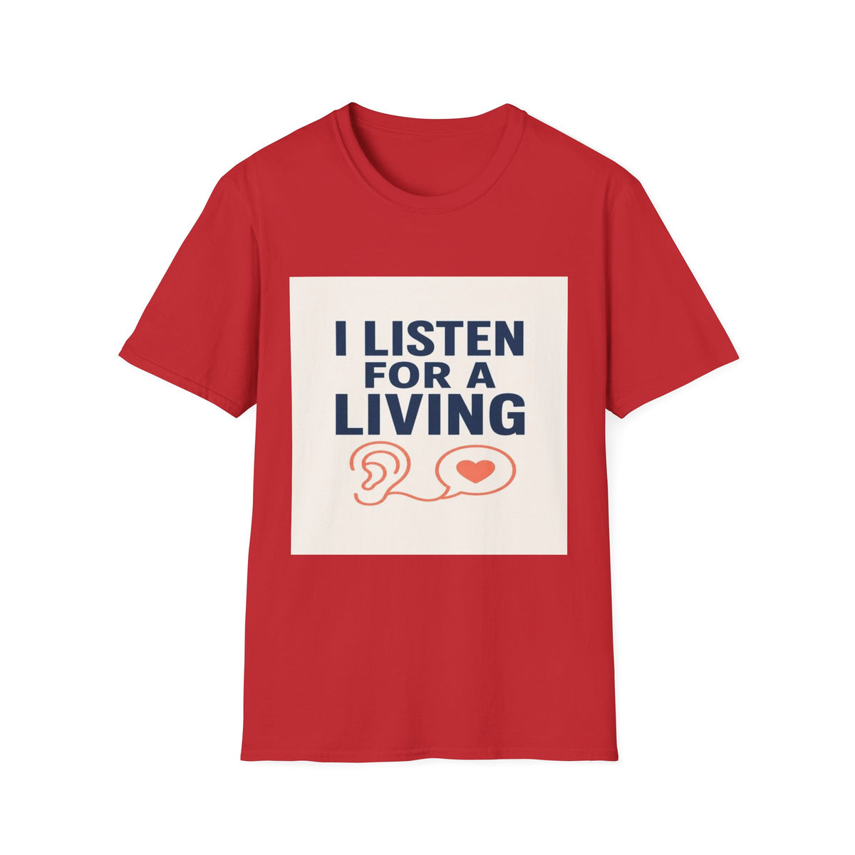 Bold Text And Minimalist Ear Illustration In Modern Design- Graphic Tees