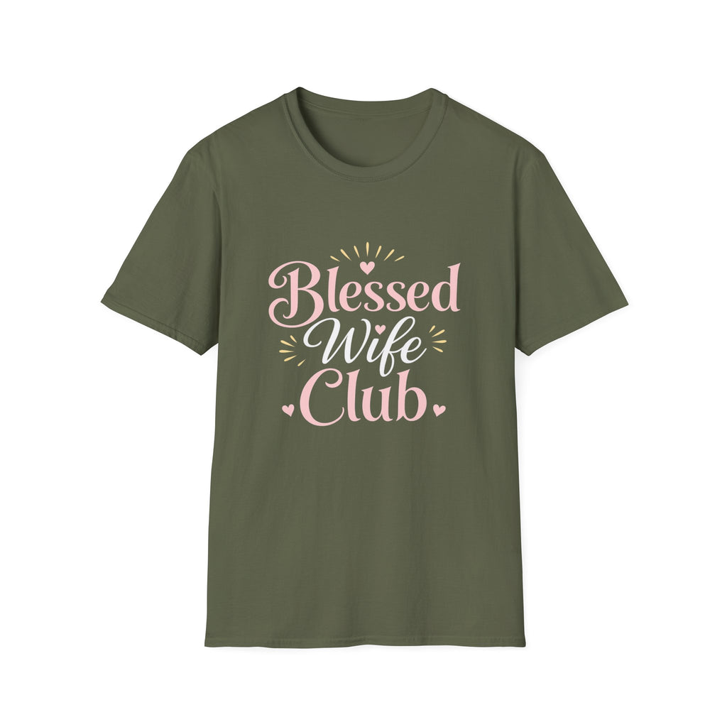 Blessed Wife Club T-Shirt — Pastel Pink 'Blessed' Graphic Tee