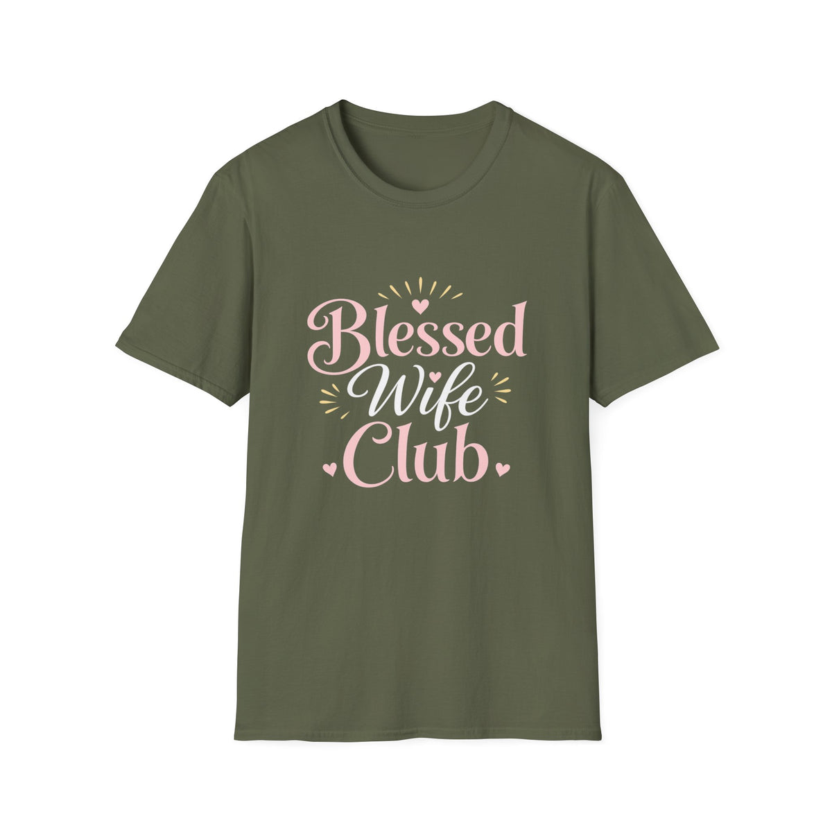 Blessed Wife Club T-Shirt — Pastel Pink 'Blessed' Graphic Tee