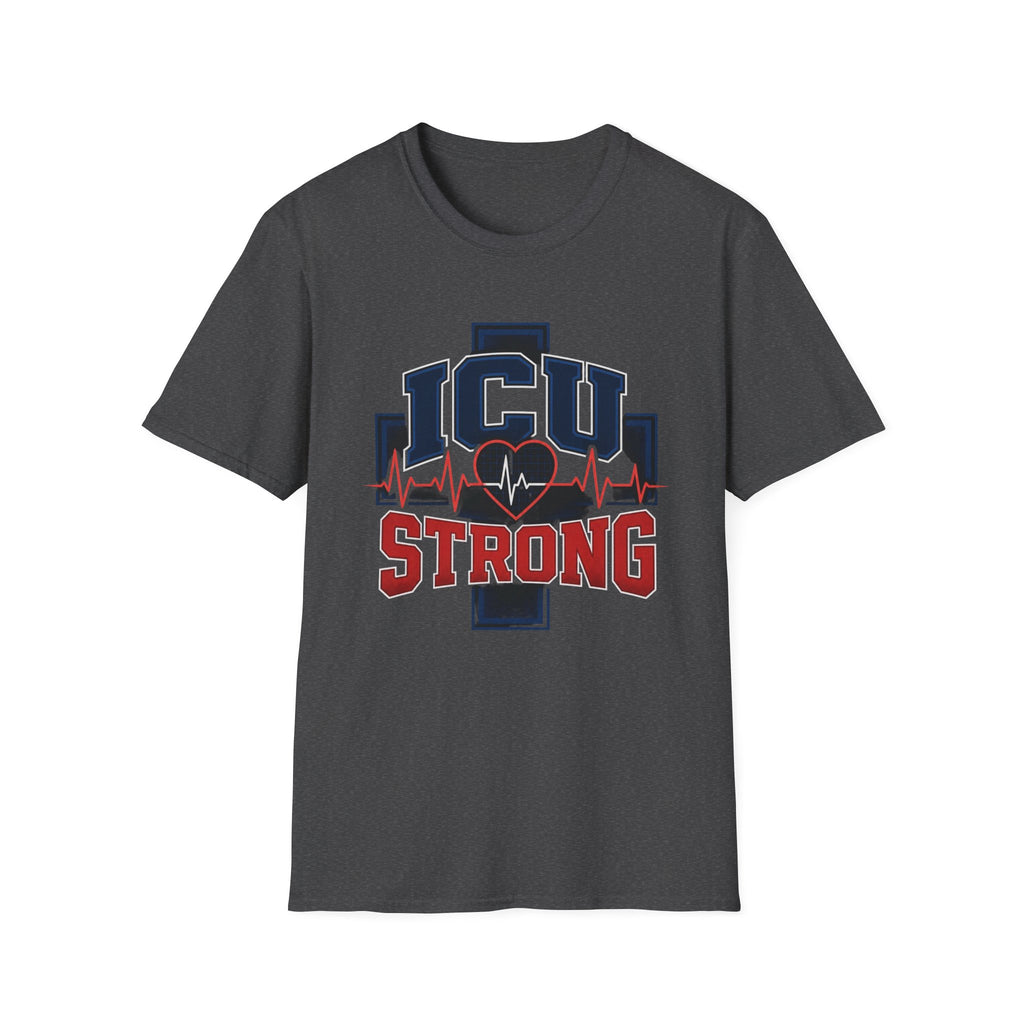 Athletic T Shirt Design With Bold ICU STRONG Typography