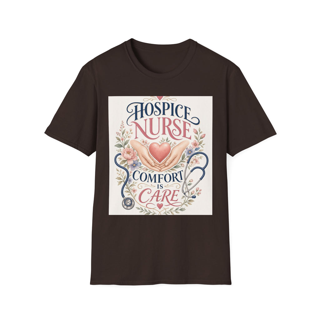 Elegant T Shirt Design Celebrating Hospice Nurses With Compassionate Imagery