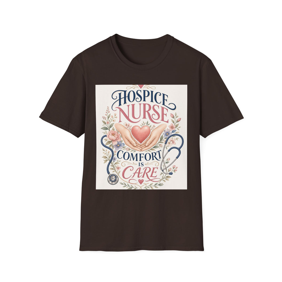 Elegant T Shirt Design Celebrating Hospice Nurses With Compassionate Imagery