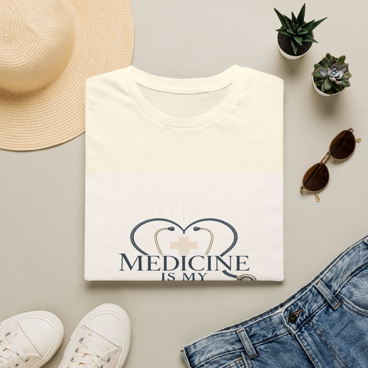 Elegant Design Celebrating Medicine With Heart-Shaped Stethoscope- Graphic Tees