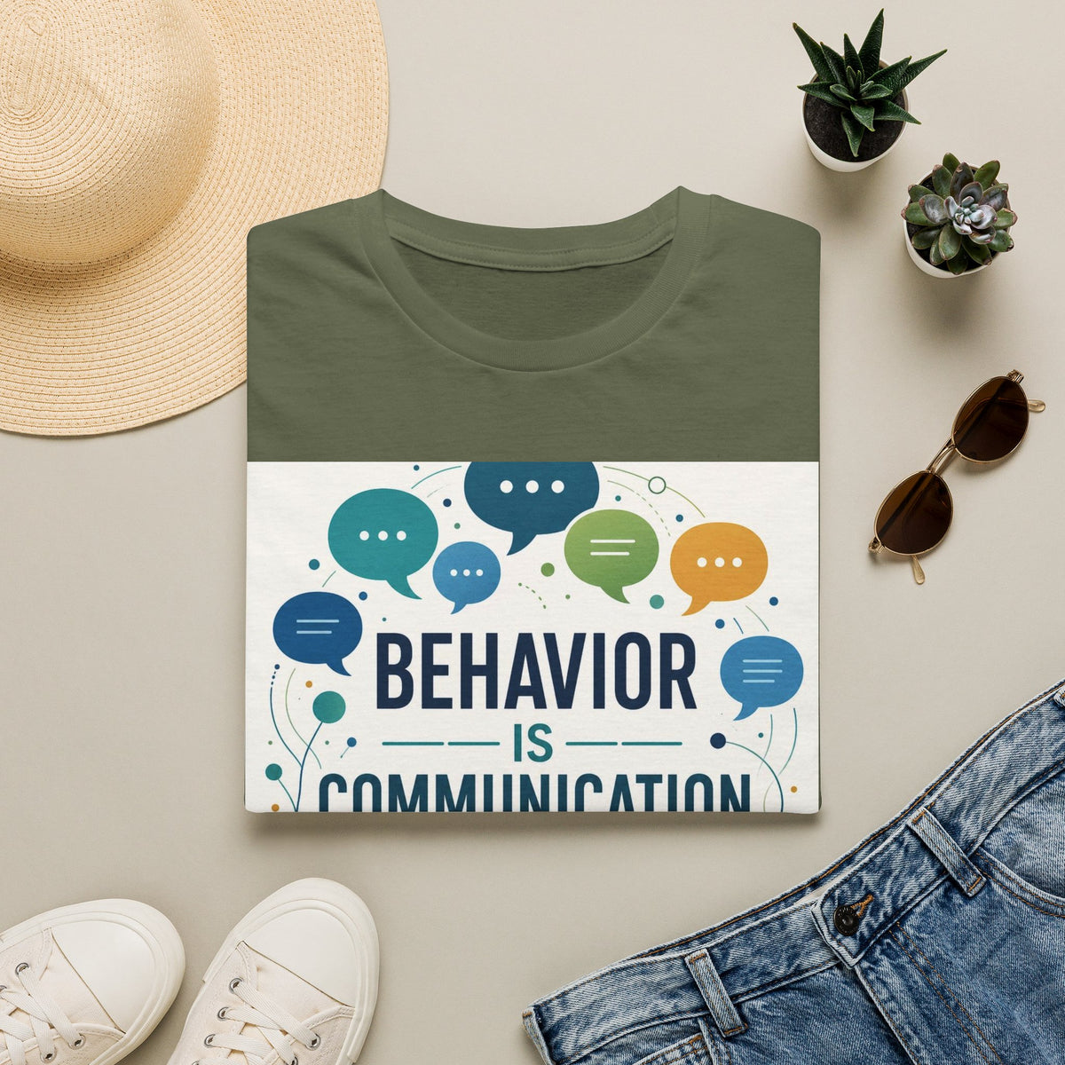 T Shirt Design Featuring Bold Phrase Surrounded By Colorful Speech Bubbles