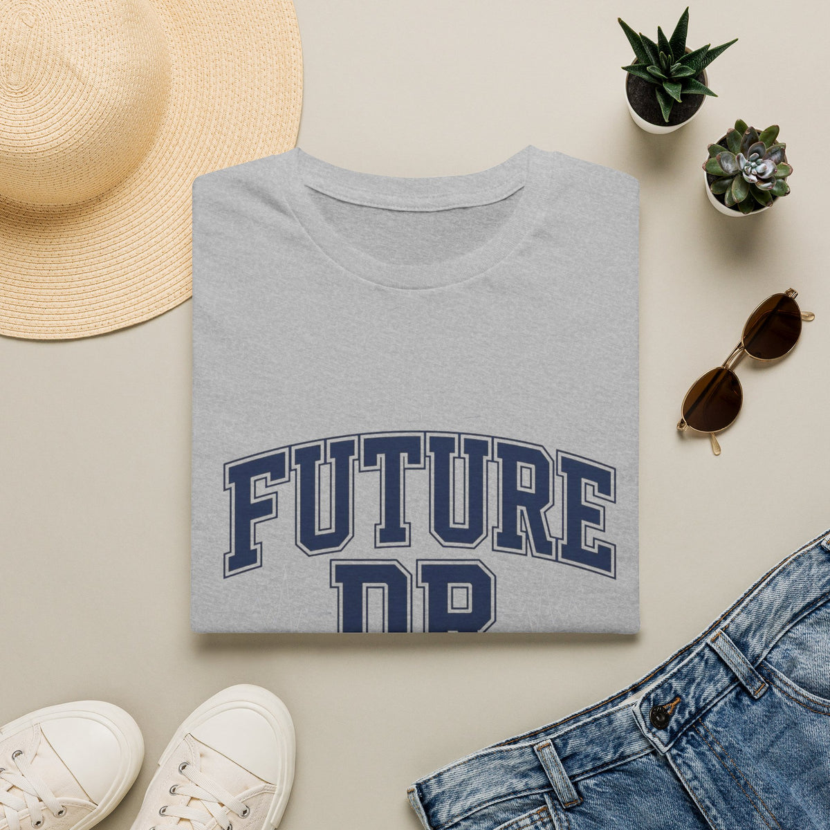 Collegiate T Shirt Design With Future Dr Text And Medical Accents