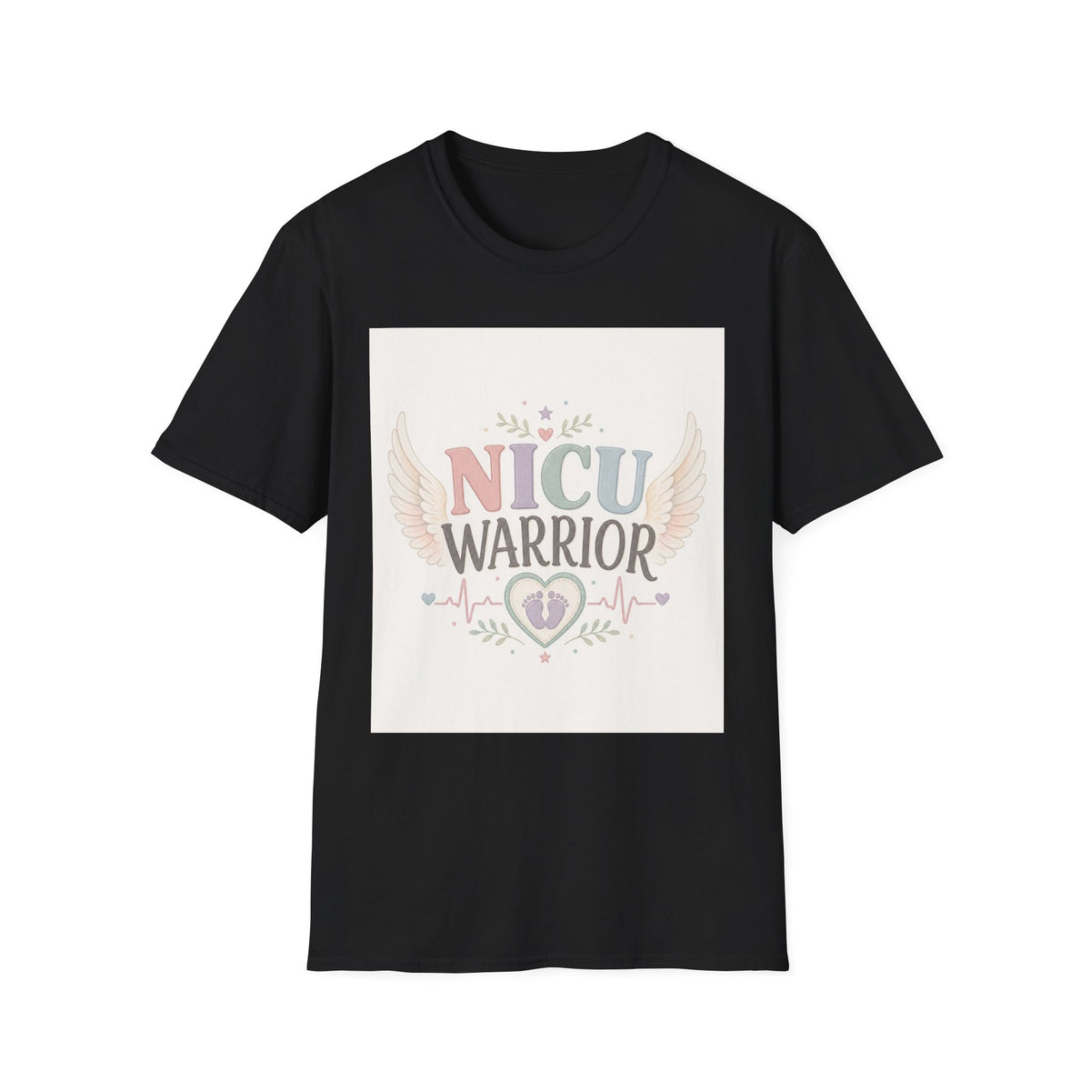 NICU Warrior Design With Baby Footprint And Angel Wings