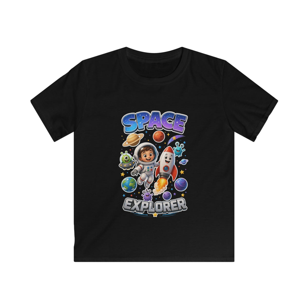 Kids Space Explorer T‑Shirt — Cute Astronaut Rocket Tee for Boys & Girls