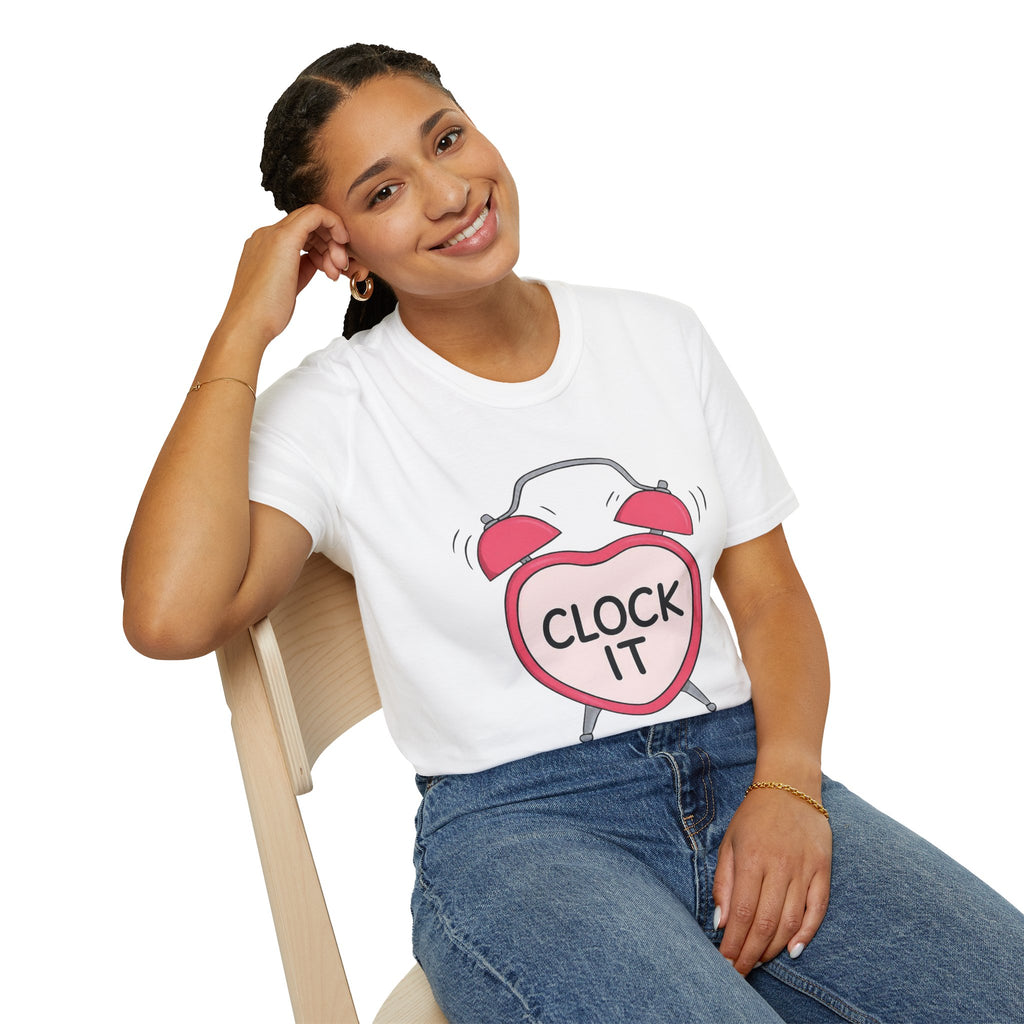 Clock It Alarm-Heart Graphic T-Shirt