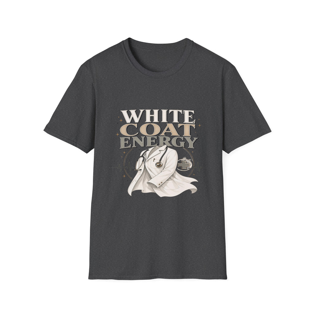 Elegant T-shirt Design Featuring White Coat Energy Typography- Graphic Tees
